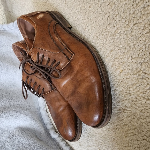 Men's Brown Leather Dress Shoes - Picture 2 of 3